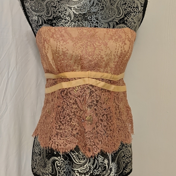 bebe Tops - Bebe vintage pink and gold lace top